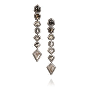 Todd Reed earrings with Fancy cut diamonds(~12.04ct), white brilliant cut diamonds(~.98ct), and palladium